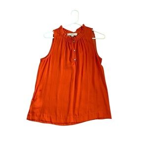 LOFT Silky Orange Sleeveless Top Size Extra Small